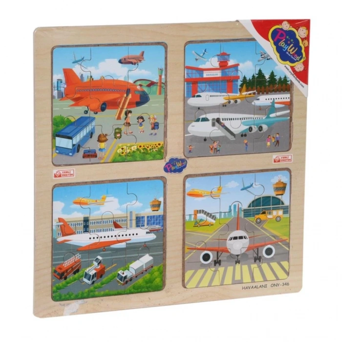 BFS Nessiworld ONY-343/344/345/346 Ahşap Eğitici 4lü Puzzle -Onyıl