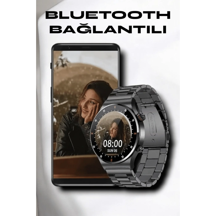 BFS NFC ve Kablosuz Şarjlı Akıllı Saat EKG, Nabız & Spor Modları ile iOS ve Android Uyumlu