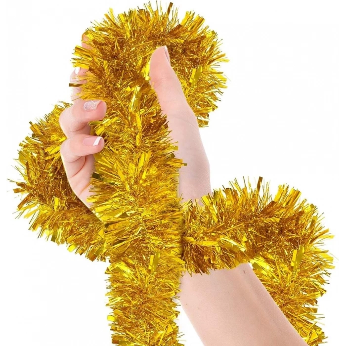 BFS     Parti İçin Sim Süs 2 Metre Uzunluk 6 cm Genişlik Altın Renk İthal