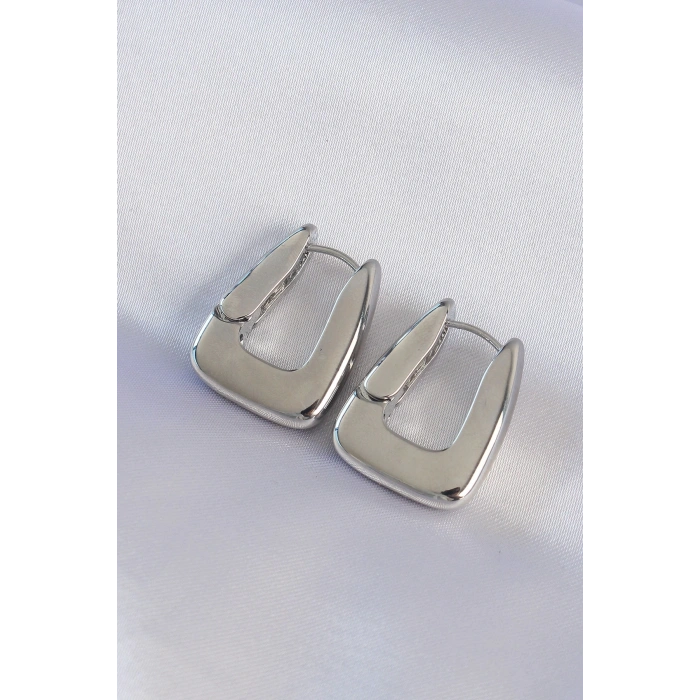 BFS Pirinç Gümüş Renk Kalın Küpe