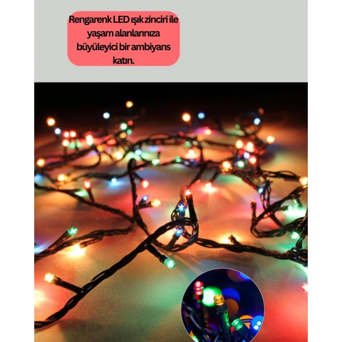 BFS Renkli LED Işık Zinciri 8 Modlu Dekoratif Aydınlatma