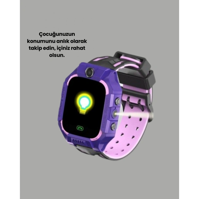 BFS S10 Mor Çocuk Takip Saati Elektronik Bariyer ve Sesli Mesaj Destekli