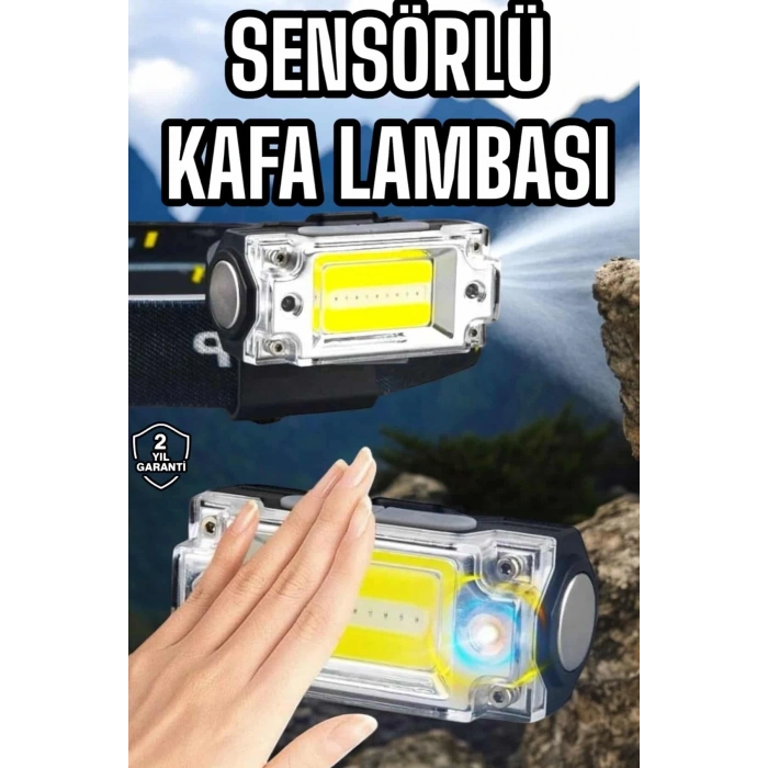 BFS Şarjlı Kafa Feneri Suya Dayanıklı Ayarlanabilir Kamp Feneri