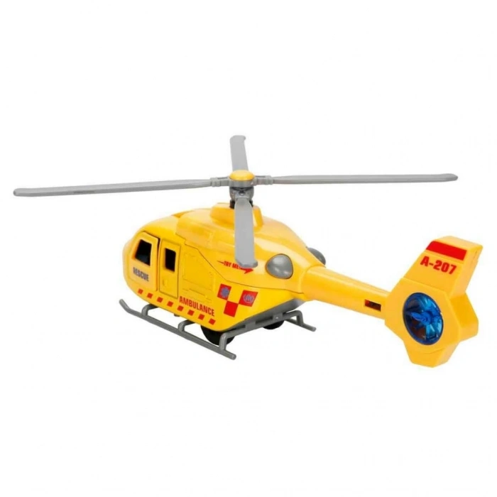 BFS Sesli ve Işıklı Çek Bırak Die Cast Helikopter