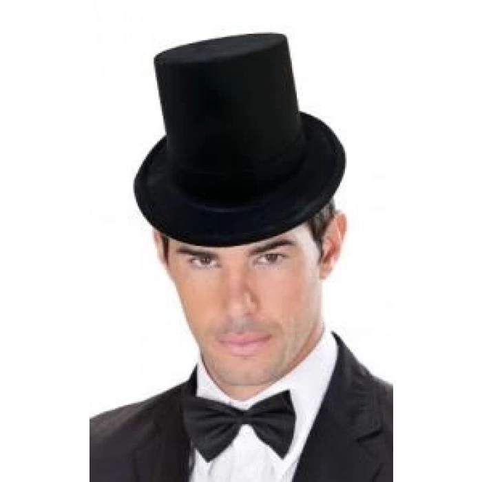 BFS   Siyah Renk Plastik Nubuk Kadife Kaplama Fötr Şapka 11 cm