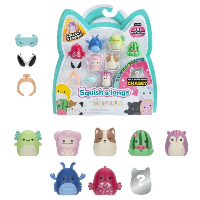BFS Squish-a-longs 8 Figür + Yüzük Set Seri 2 Asorti