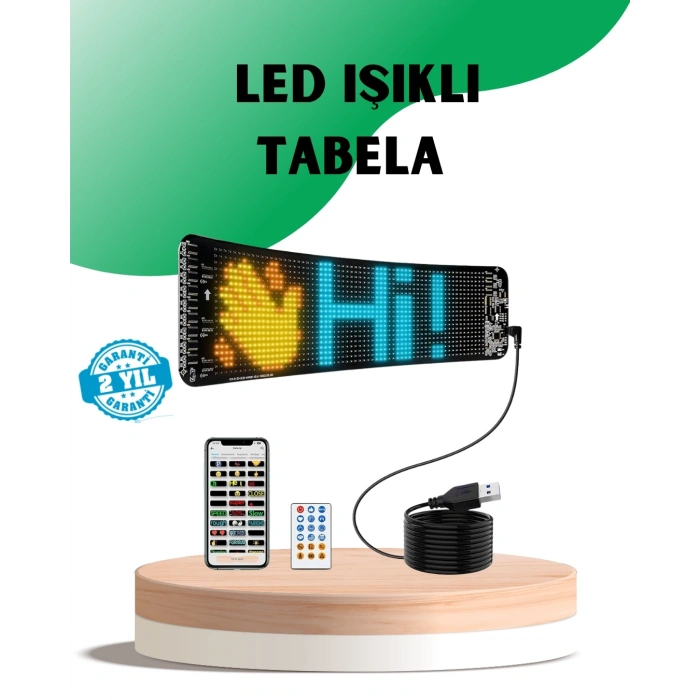 BFS USB Destekli LED Mağaza Tabelası – Renkli RGB Kayan Yazı Paneli