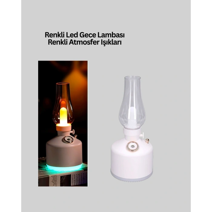 BFS USB Şarjlı Retro Gaz Lambası Hava Nemlendirici Led Atmosfer Işıklı
