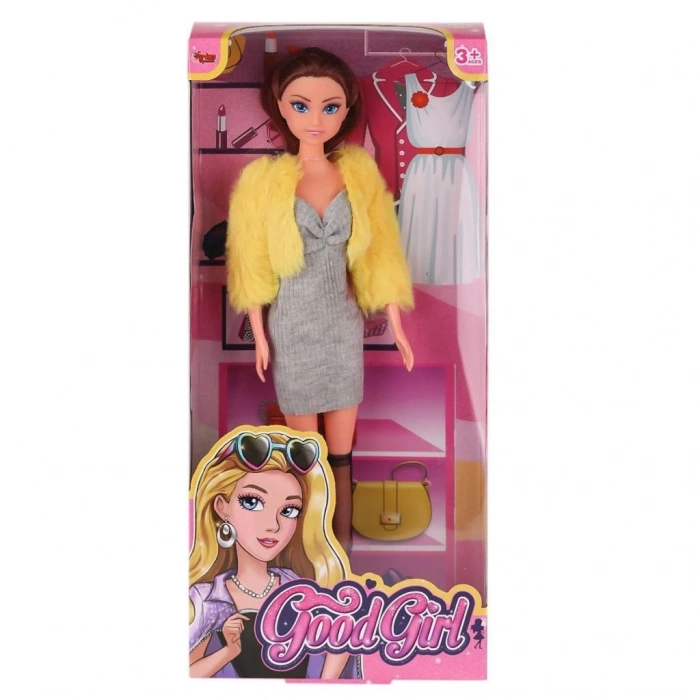 BFS   WG-115519-20 Kürk Ceketli Elbiseli Bebek 29 cm  -Vardem Oyuncak