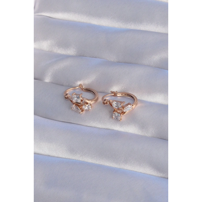 BFS XUPİNG Rose Renk Zirkon Taşlı Halka Küpe