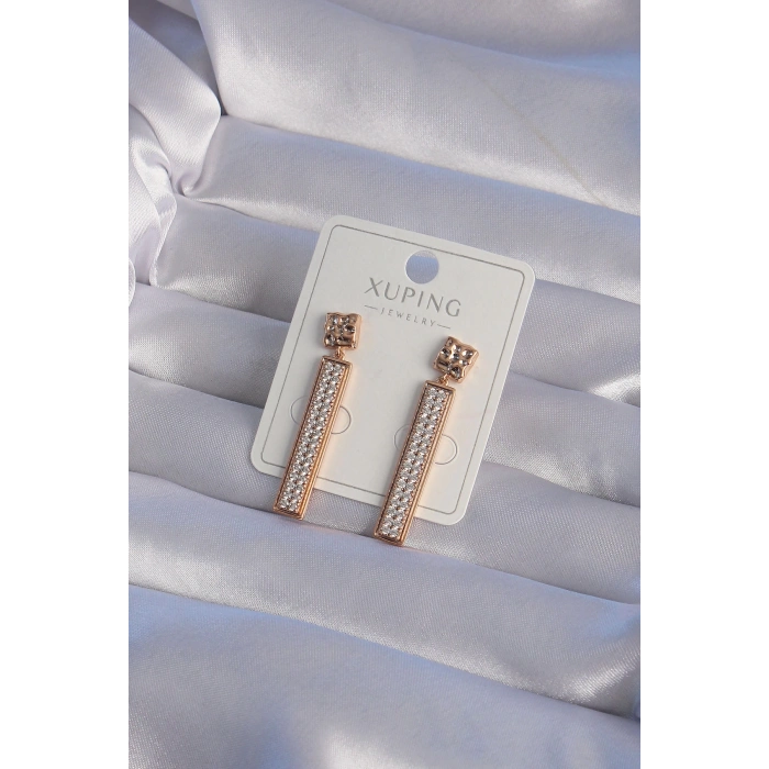 BFS XUPİNG Rose Renk Zirkon Taşlı Su Yolu Küpe