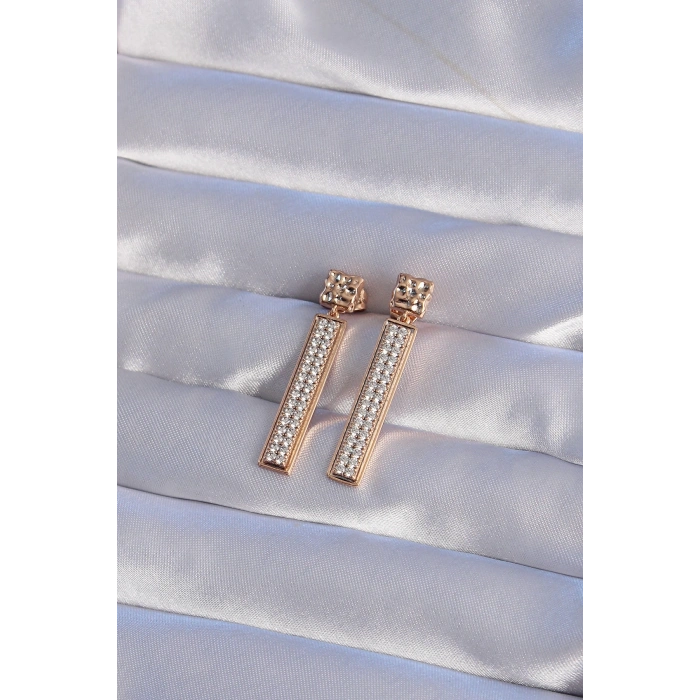 BFS XUPİNG Rose Renk Zirkon Taşlı Su Yolu Küpe