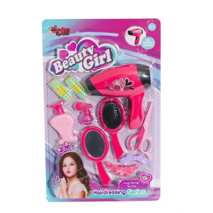 BFS   YD-3615-3 Kartela Saç Kurutmalı Güzellik Seti -Vardem Oyuncak
