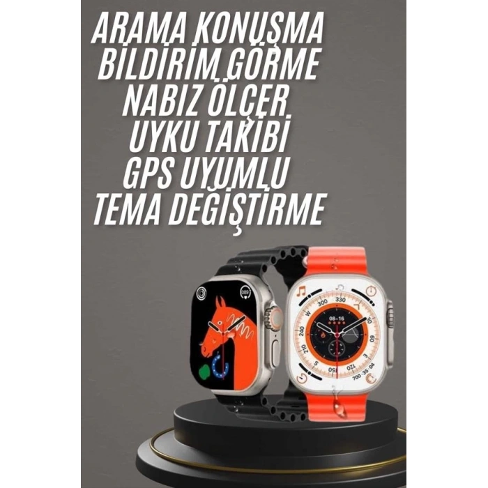 BFS Yeni Model Akıllı Saat Ultra Smart Watch Gümüş Kasa 45mm Titreşim