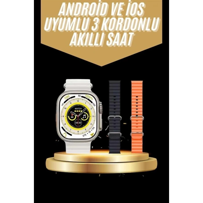 BFS Yeni Nesil 3 Kordonlu Kol Saati 49 MM Amoled Ekran Akıllı Saat
