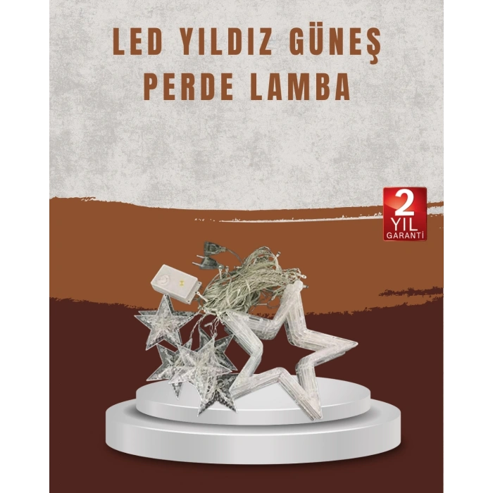 BFS Yıldız Desenli Perde Tipi Peri Led 3x3 Metre Aydınlatma