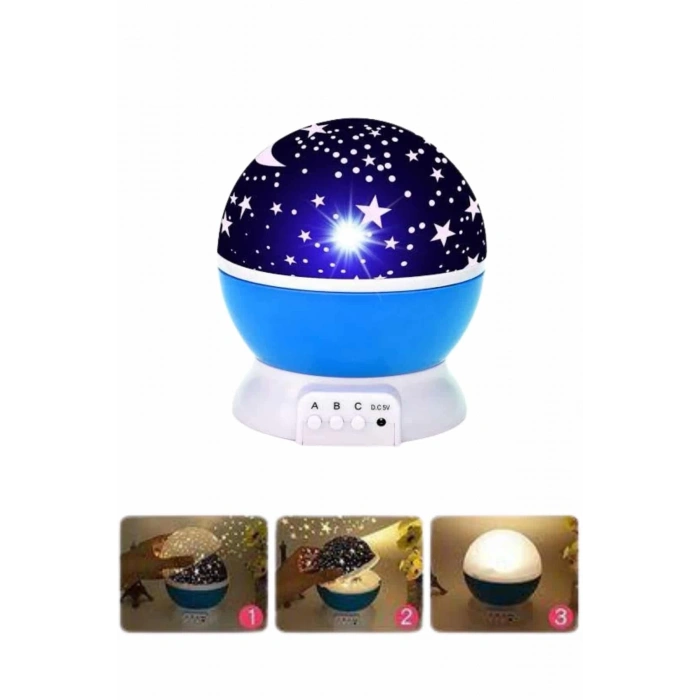 BFS Yıldızlı Gece Lambası Mor Projeksiyon Görünümlü Masa Lambası Renk Değiştirebilen