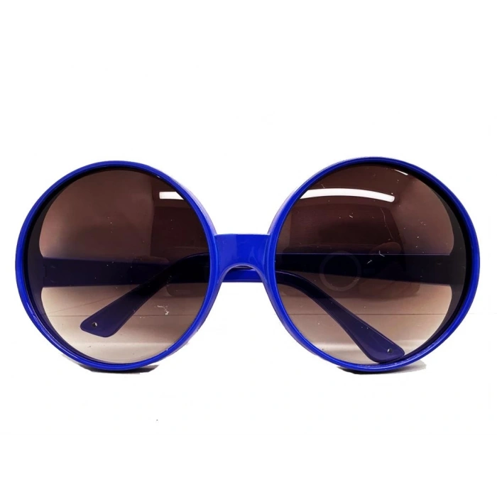 BFS     Yuvarlak Yeşilçam 80 li 90 lı Yıllar Parti Gözlüğü Retro Mavi Renk