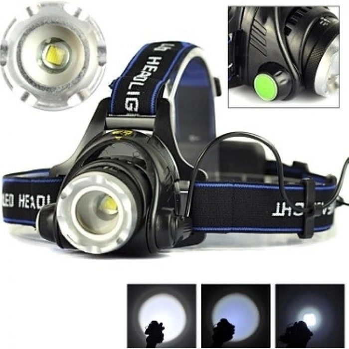 Boruit Led Kafa Feneri 2000lm Xm-l T6 2000 Lumens 3 Modlu
