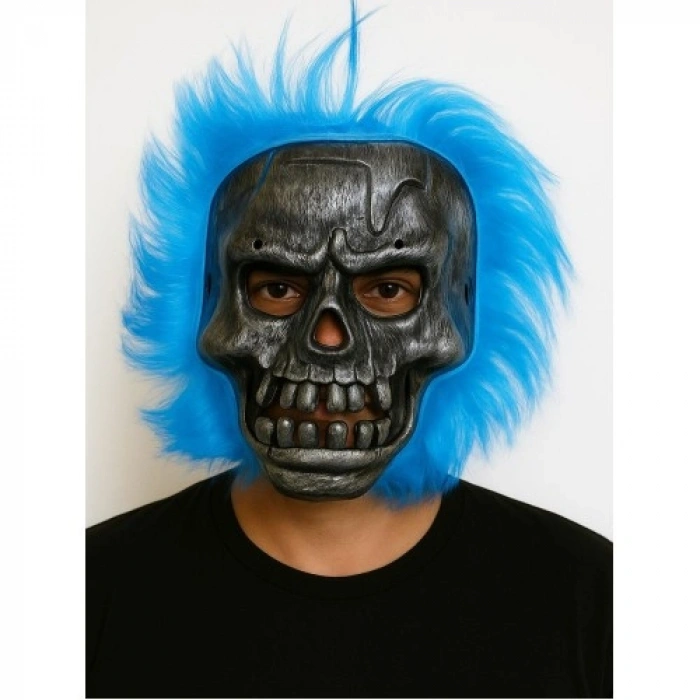 Cadılar Bayramı Lacivert Saçlı Maske