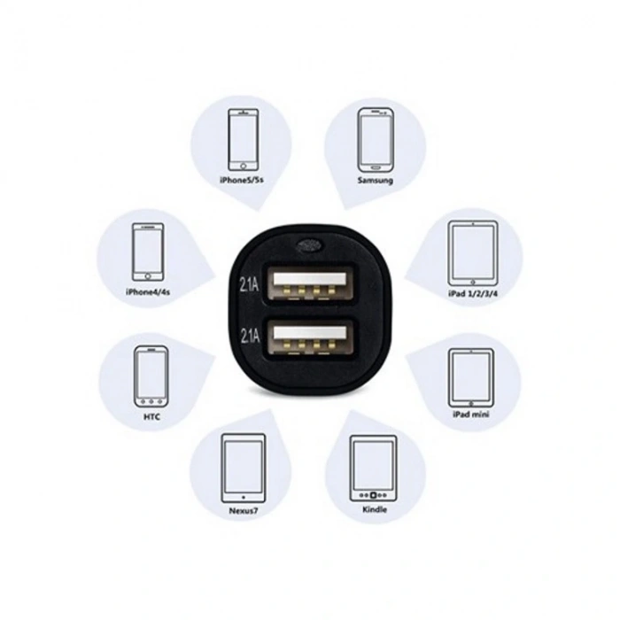 Çift Usb Girişli 2.1 Amp Araç Çakmak Soketi