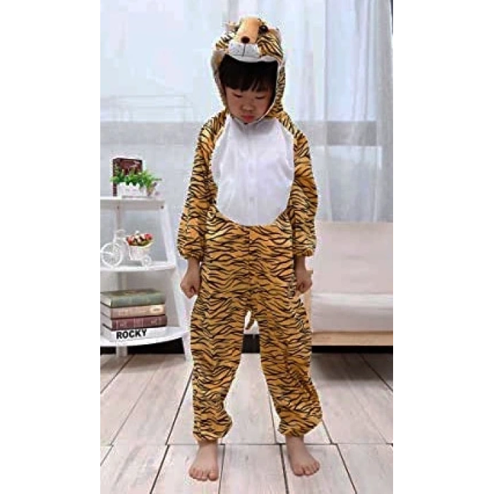Çocuk Kaplan Kostumu - Aslan Kostümü 4-5 Yaş 100 Cm