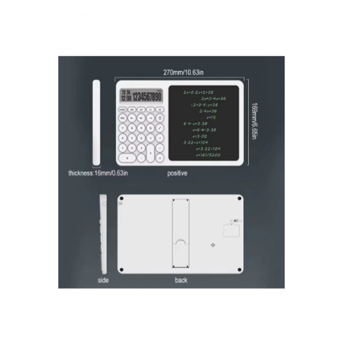 Çok Amaçlı Digital Hesap Makinesi Lcd Ekran Yazma Tableti Ofis Okul İçin Silinebilir El Yazısı Not Defteri