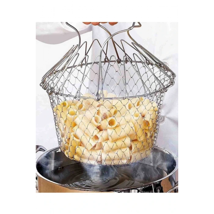 Çok Fonksiyonlu Pratik Süzgeç Katlanır - Kızartma Haşlama Aparatı -chef Basket