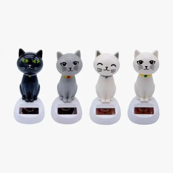 Güneş Enerjili Solar Sallanan Kedi Figürü
