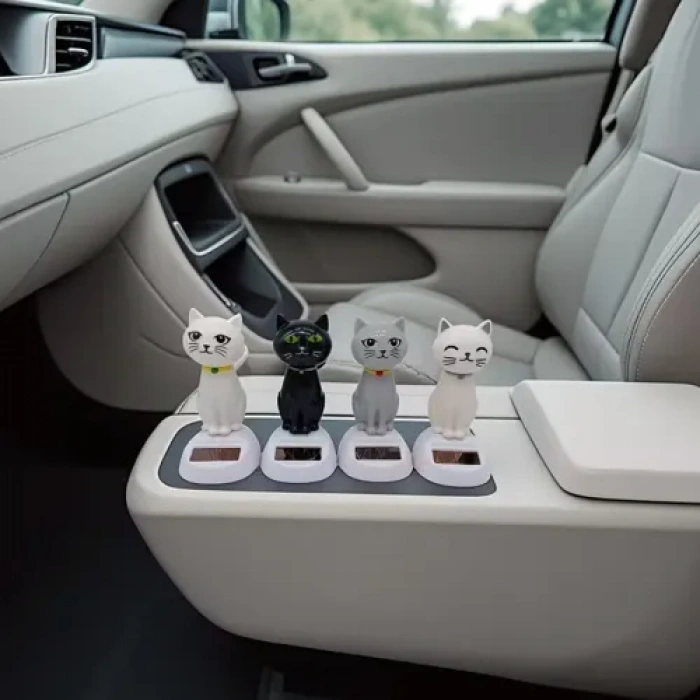 Güneş Enerjili Solar Sallanan Kedi Figürü