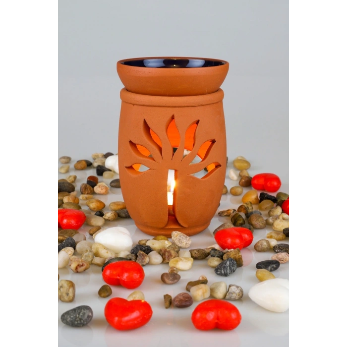 Hayat Ağacı El Yapımı Çömlek Buhurdanlık Tütsülük