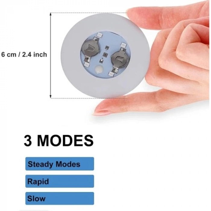 Işıklı Yapışkanlı Bardak Altı Aparatı Ledli 3 Modlu 6 cm Çap 1 Adet