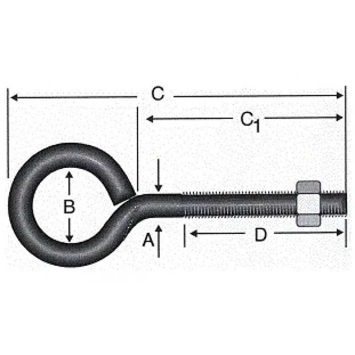 Kapalı Metrik Kanca M4 - 100 Adet