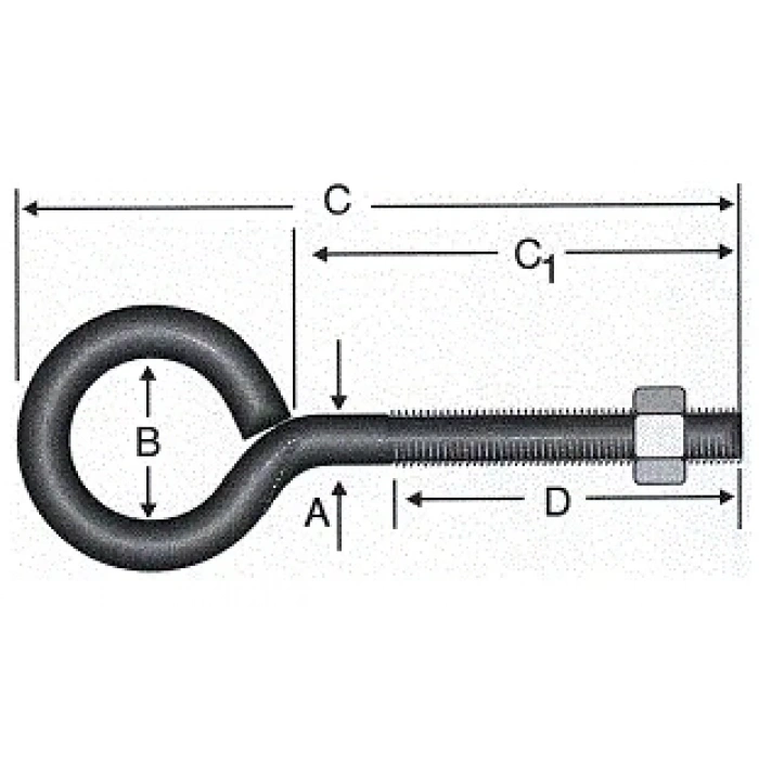 Kapalı Metrik Kanca M5 / 21x100 - 100 Adet