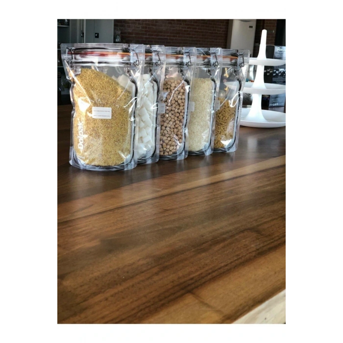 Kavanoz Görünümlü Kilitli Saklama Poşeti Çıtçıtlı Ve Pratik Torba 10 Adet