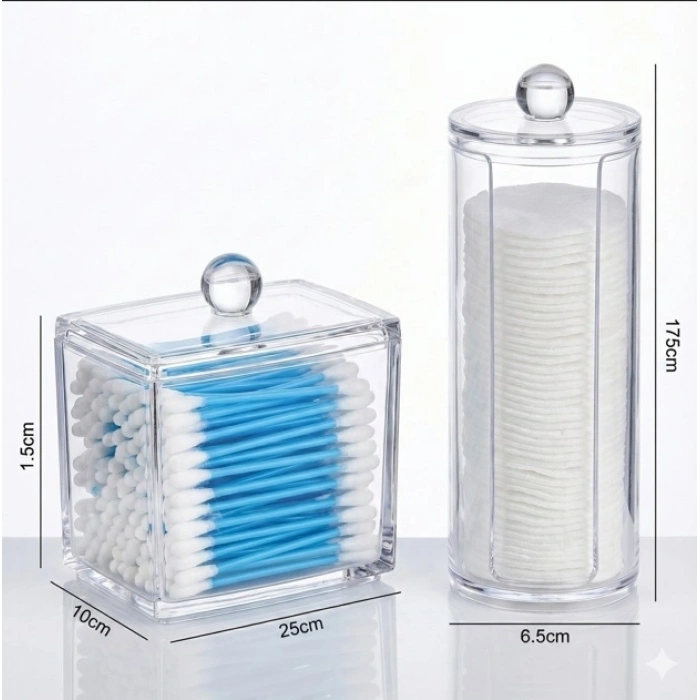 Kulak Çubuğu Ve Makyaj Pamuğu Organizeri Set