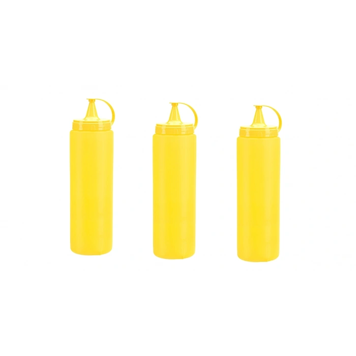 Mayonez Sos Şişesi - 1000ml Dev Boy Sarı 3 Adet