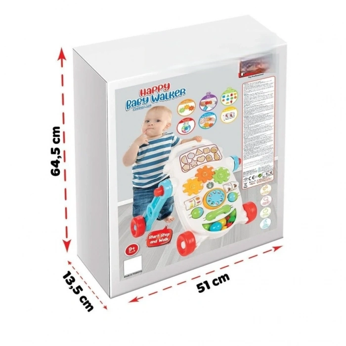 Mey İthalat® 07 539 Happy İlk Adım Arabası Pembe Oyuncak