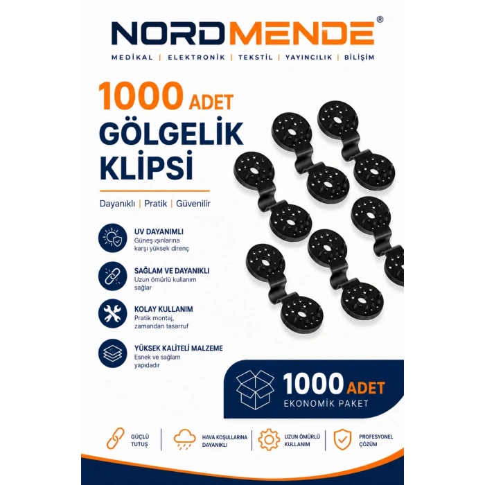 Mey İthalat® 1000 Adet Gölge Filesi Klipsi | Sera Filesi Sabitleme Klipsi | Güneşlik Örtü Klipsi | Yerli Üretim | UV Dayanımlı