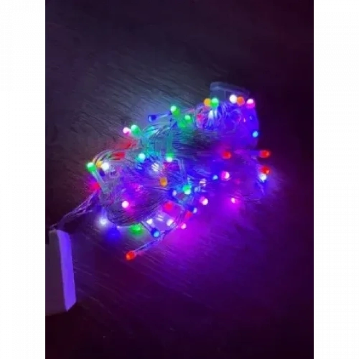 Mey İthalat® 10m 100 Led Damla Uçlu RGB Işık Şeffaf Kablo