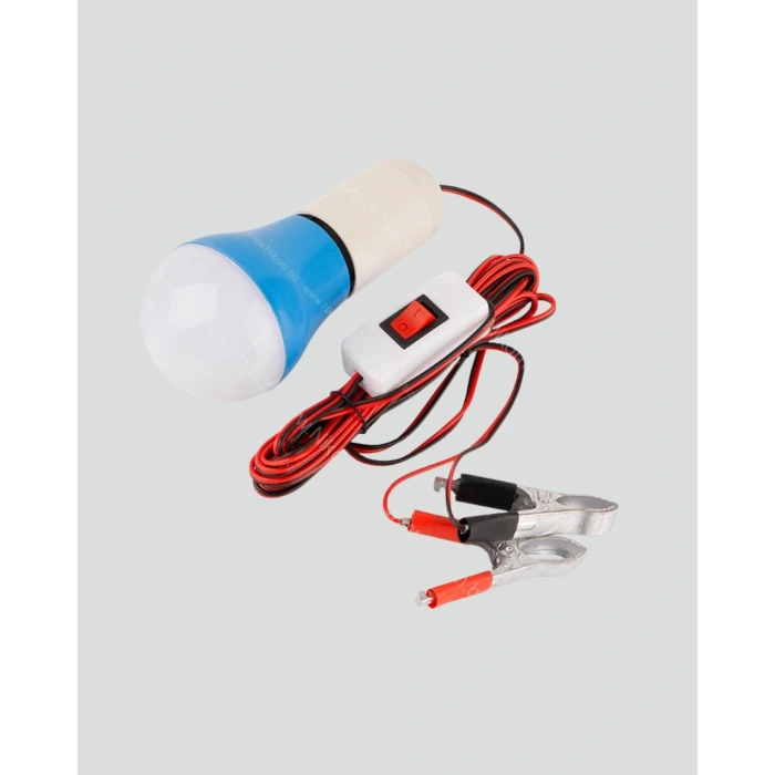 Mey İthalat® 12V LED Ampul Timsah Kıskaçlı Taşınabilir Aydınlatma