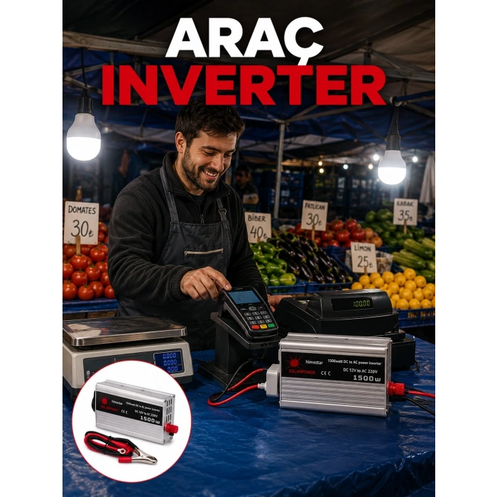 Mey İthalat® 1500W Araç İnvertörü Güçlü Priz Çıkış