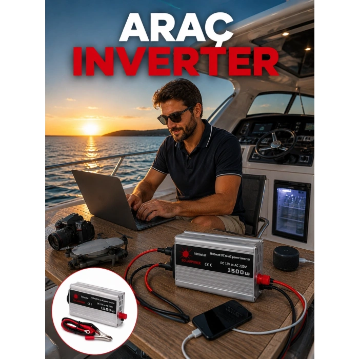 Mey İthalat® 1500W Yüksek Güç Çıkışlı Araç Inverter