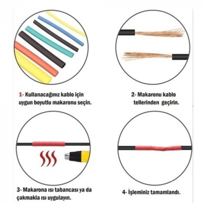 Mey İthalat® 164 Parça Set Isıyla Daralan Makaron Kablo Koruyucu Kılıf