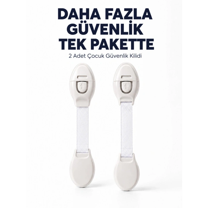 Mey İthalat® 2 Adet Güçlü Yapışkanlı Çocuk Güvenlik Kilidi