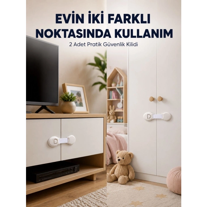 Mey İthalat® 2li Çocuk Güvenlik Kilidi Ev İçi Koruma Seti