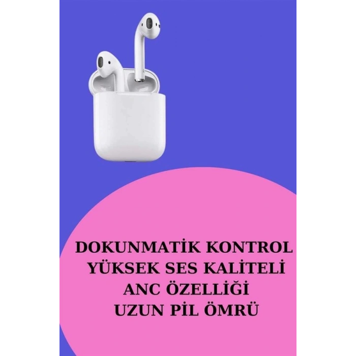 Mey İthalat® 3 Kordonlu Dokunmatik Ekran Akıllı Saat ve 2.Nesil Kablosuz Bluetooth Kulaklık ANC/ENC