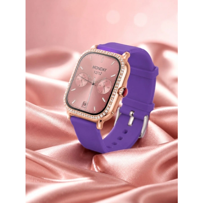 Mey İthalat® 3 Kordonlu Rose Gold Kasalı Kadın Akıllı Saat Seti