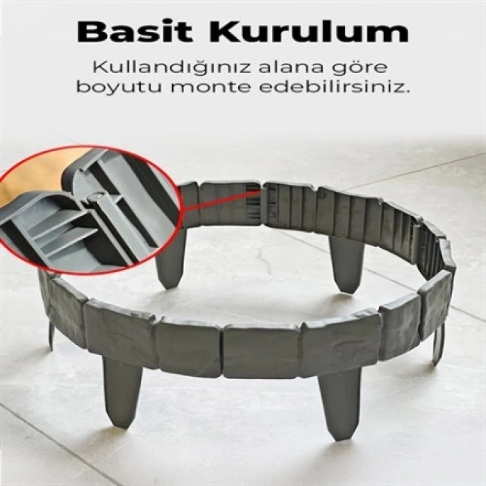 Mey İthalat® 3LÜ TAŞ GÖRÜNÜMLÜ BAHÇE ÇİTİ