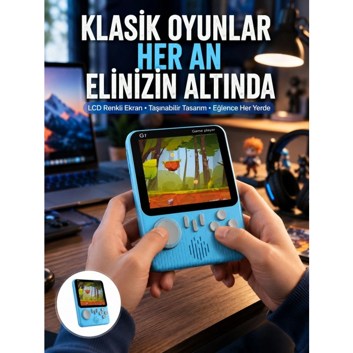 Mey İthalat® 3.5 İnç Mini Atari Taşınabilir Oyun Konsolu 666 Adet Retro Oyun Yeni Nesil